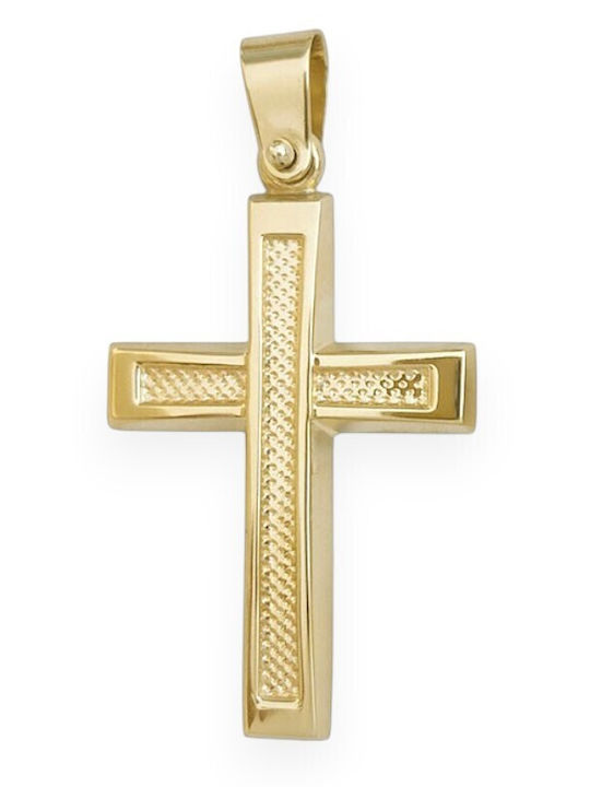 Goldjewels Men's 9K Gold Double Sided Cross Without Chain