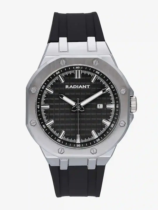 Radiant Ανδρικό Ρολόι 44mm Μπαταρίας με Μαύρο Μεταλλικό Μπρασελέ