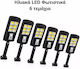 Set of 6 Wall Mounted Solar Lights Cold White 6500K with Motion Sensor and Photocell IP65