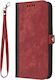 Tel1 Xiaomi Poco C65 Xiaomi Redmi 13C 4G 5G Side Buckle Double Fold Strap Book Case Red