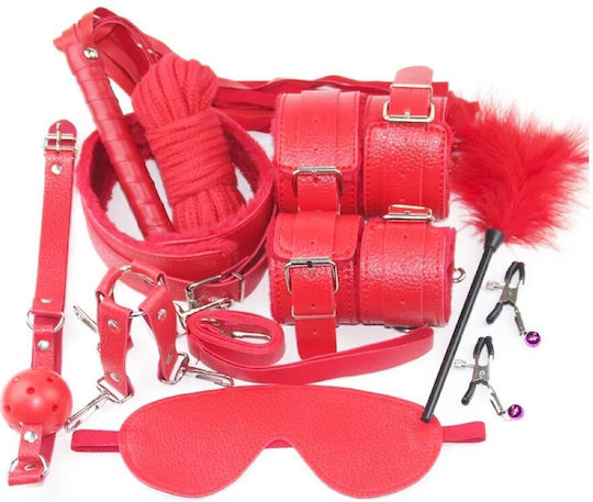 La Lolita Amsterdam BDSM Kit σε Κόκκινο Χρώμα 11τμχ