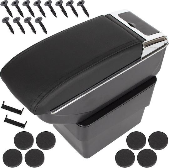 Skoda Octavia Iii 13-20 Armrest Storage Black Eco-leather + Installation Kit