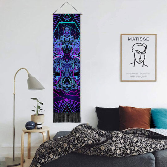 FRIPIA Hängende Wanddekoration Blau aus Stoff 130x32,5cm