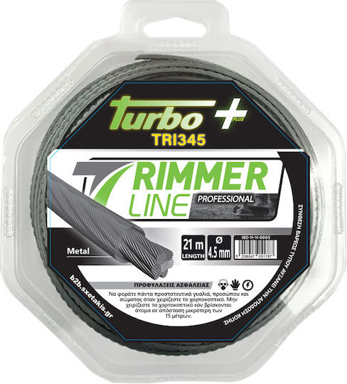 Metal Trimmer Line 4.5mm X 21m Turbo Plus Tri345 159