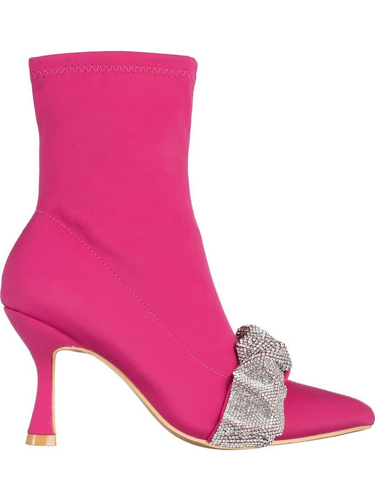 Women's Ankle Boots with High Heel Fuchsia
