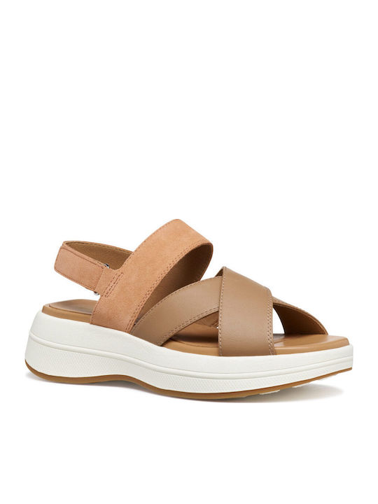 Geox Spherica Flache Sandalen für Damen Braun