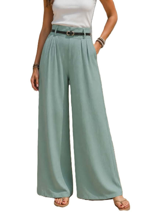 Women's High Rise Pantaloons in Loose Fit Green