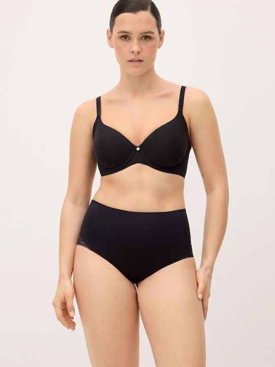 Ysabel Mora Damen-Slip Nahtlos mit Spitze Schwarz