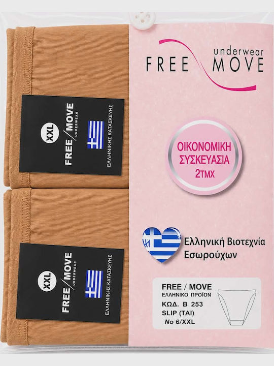Free Move Damen-Slips 2er Pack Beiges
