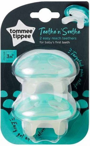 Tommee Tippee Teethe ‘n’ Beißring & Zahnen Linderung mit Gel BPA frei für 3 m+ 2 Stück