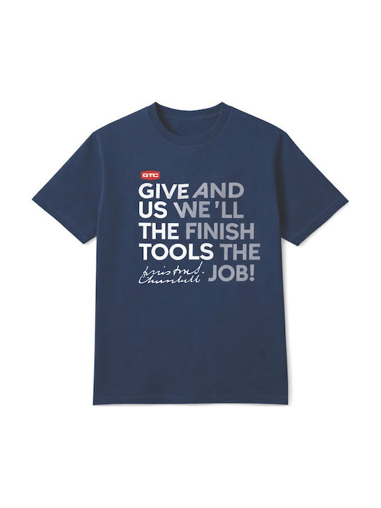 Gtc Tricou Mâneci Scurte Churchill Albastru Marin 2XL