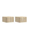 Wooden Beige Bedside Tables 2 Pieces 49x34.5x20cm