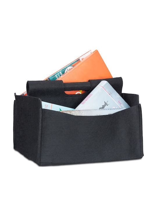 Relaxdays Raft De Reviste Negru 29x24x32cm