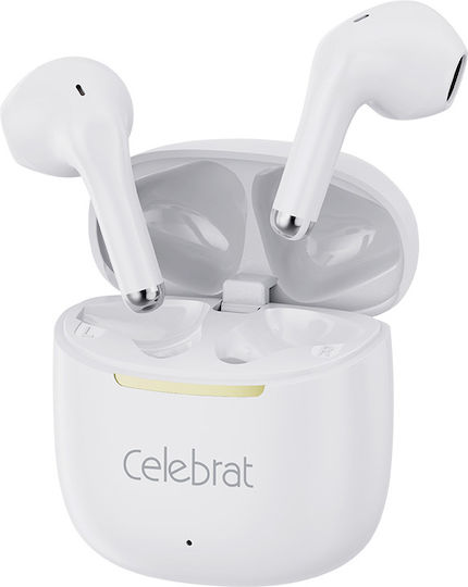 Celebrat W79 Earbud Bluetooth Handsfree Ακουστικά με Θήκη Φόρτισης Λευκά