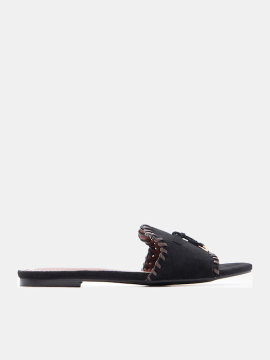 Luigi Women's Black Flat Sandals