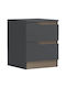 Bedside Table Verena Wooden Gray 40x40x50cm
