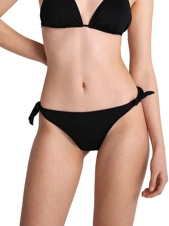 Blu4u Bikinihosen Slip mit Schnürung Schwarz