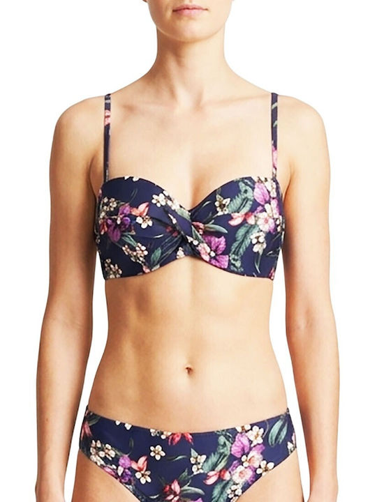 Bikinioberteile Blumen Blau Floreale