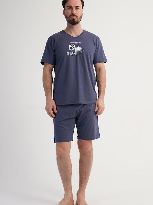 Vienetta Secret Summer Men's Pyjama Blue