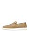 Suede Men's Loafers In Beige Colour
