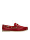 Classic Leather Men's Boat Shoes in Red