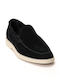 Suede Men's Loafers In Black Color