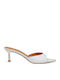 Leather Mules With Heel In White Colour