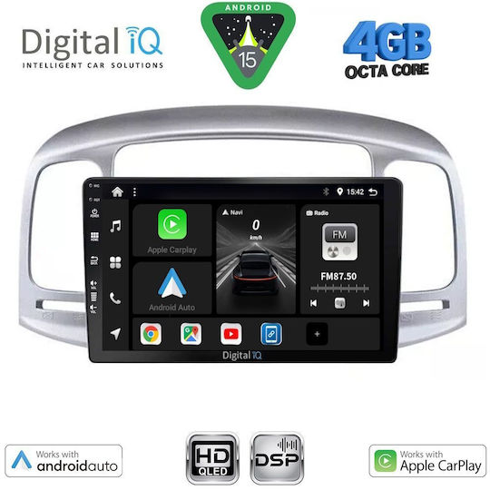 Digital IQ Ηχοσύστημα Αυτοκινήτου για Hyundai Accent 2005-2012 (Bluetooth/USB/WiFi/GPS/Apple-Carplay/Android-Auto) με Οθόνη Αφής 9"