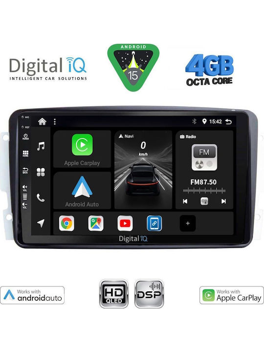 Digital IQ Car Audio System for Mercedes-Benz CLK Class 2000-2004 Bluetooth USB WiFi GPS Apple CarPlay Android Auto with 9" Touch Screen