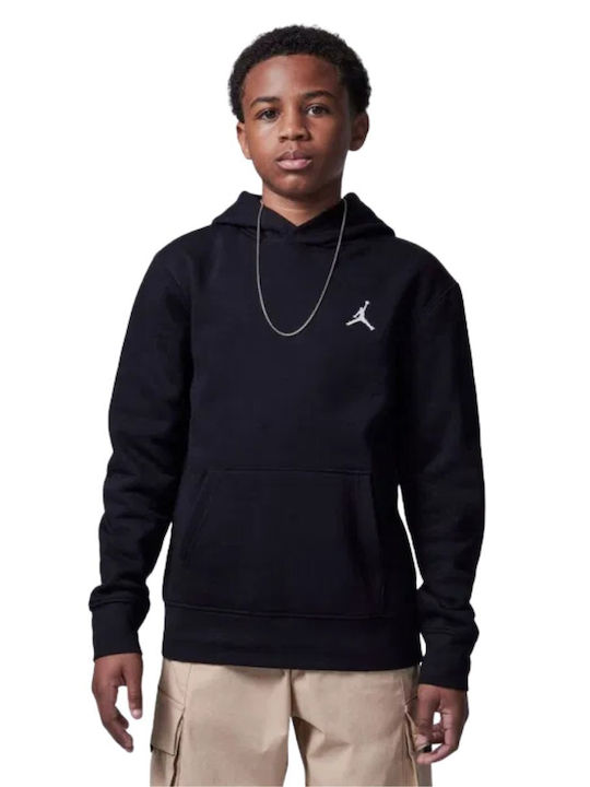 Fleece Kids Sweatshirt with Hood and Pockets Black  Brooklyn