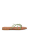 Damen Flache Grüne Sandalen