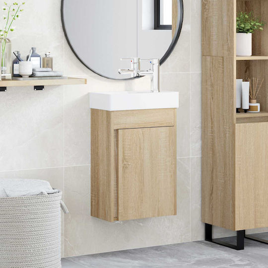 vidaXL Плот със Смесител 40.5x22.5x62см Кафяв