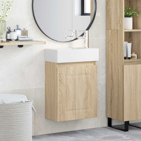 vidaXL Πάγκος με Νιπτήρα Μ45.5xΒ22.5xΥ84cm Καφέ