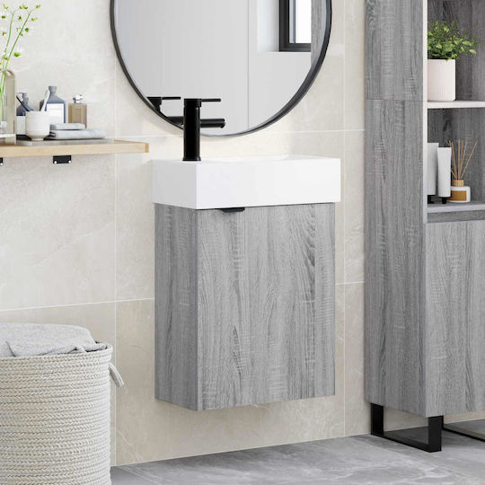 vidaXL Плот с Мивка 45.5x22.5x84 см Сив