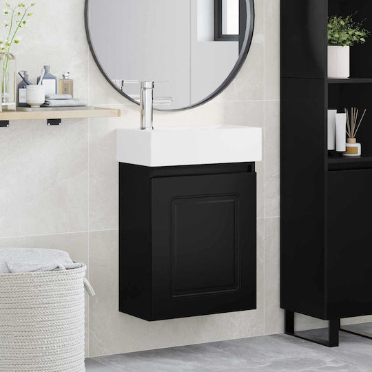 vidaXL Плот със Смесител 45.5x22.5x84 см Черен