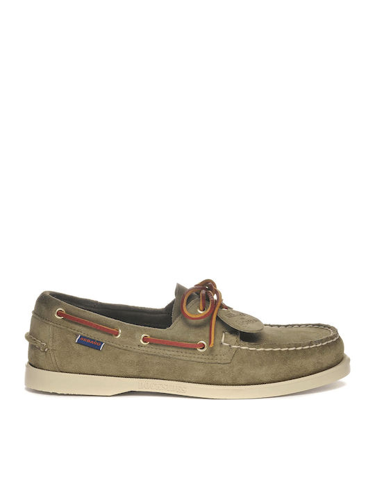 Sebago Portland Men's Loafers in Green Colour