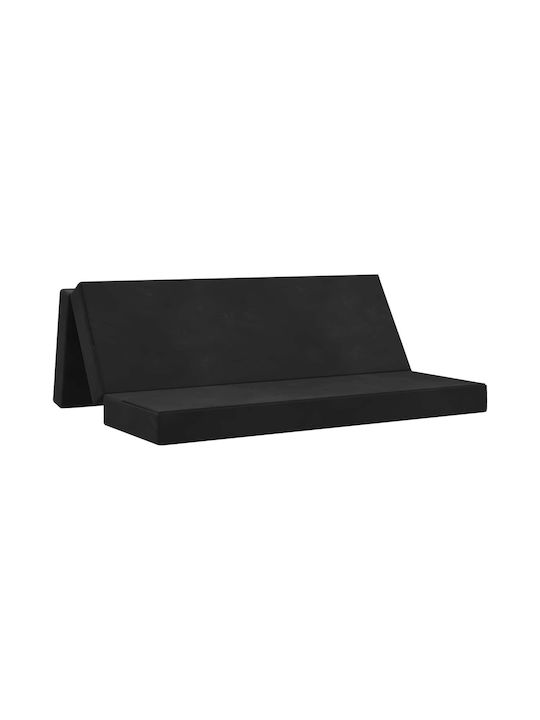 vidaXL Velvet Floor Pillow Black 67x180cm