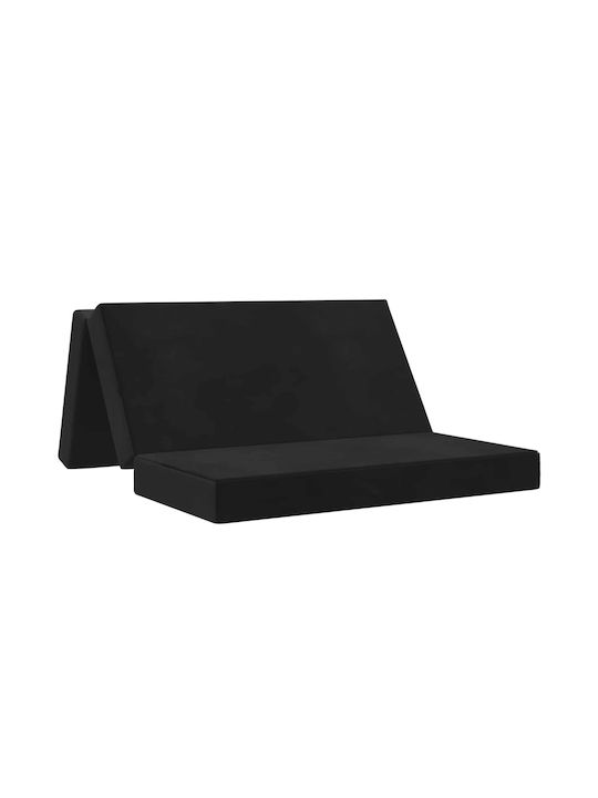 vidaXL Velvet Floor Pillow Black 67x120cm