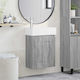 vidaXL Плот Със Смесител 45.5x22.5x84 См Сив