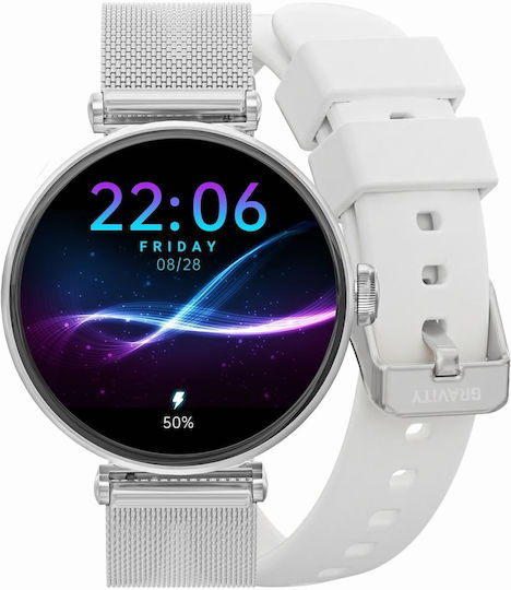 Gravity GT26-8 Smartwatch cu Pulsometru (Argintiu)