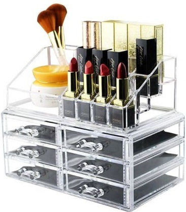 Kosmetikorganisator mit 6 Schubladen Transparent 24x20x15cm
