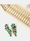 Dangling Earrings with Green Stones