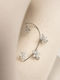 Ohrring Manschette Strass Linkes Silber Silber
