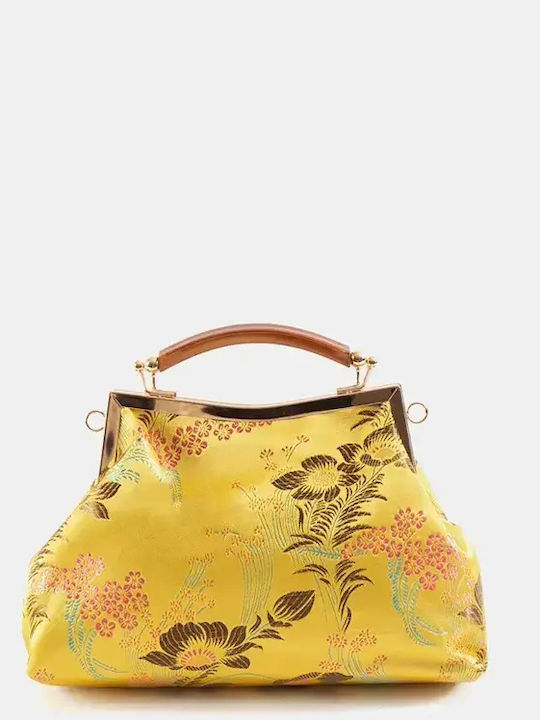 Women's Vintage Bag Flowers Yellow Yellow