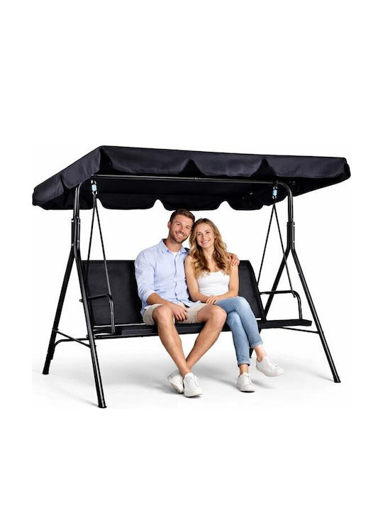 Κούνια με Βάση 3 Θέσεων Μεταλλική Μ172xΠ110xΥ115cm Μαύρη Κούνια με Βάση 3 Θέσεων Μεταλλική Μ172xΠ110xΥ115cm Μαύρη