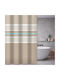 Guy Laroche Pinstripe Duschvorhang Stoff mit Tülle 240x185cm Natürliche