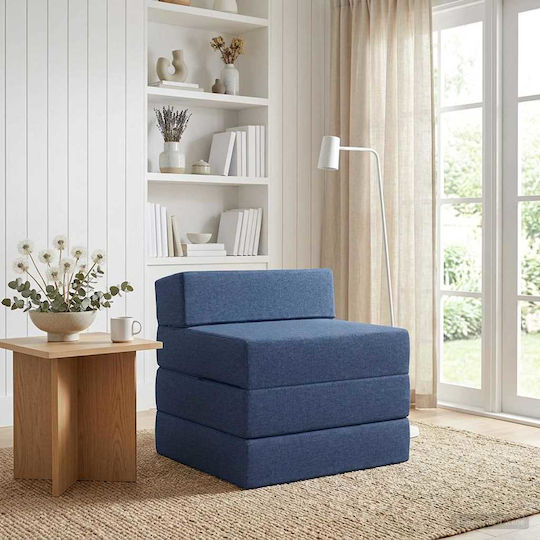 Πολυμορφικός Πουφ Καναπές Μπλε 200x70x10cm