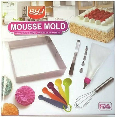 Set Konditoreiwerkzeuge aus Rostfreiem Stahl 20x20cm