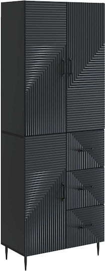 Schwarze Bücherregale (2Stück) 66x34.5x89.5cm