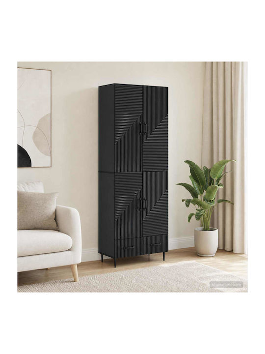 Black Bookcases (2 Pieces) 66x34.5x95cm